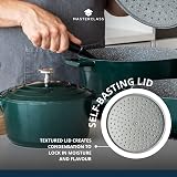 MasterClass Large Casserole Dish with Lid 5 Litre Induction Oven Safe Hunter view 6