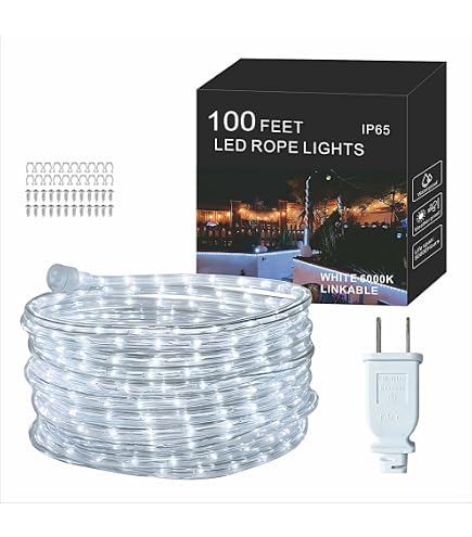 HuiZhen Upgraded 24V Safe Voltage 100ft 2-Wire Waterproof LED Indoor and Outdoor Rope Light Kit for BackgroundWeddingPartyChristmasBridgesEavesTree Decoration with UL Certified (Warm White HuiZhen Upgraded 24V Safe Voltage 100ft 2-Wire Waterproof LED Indoor and Outdoor Rope Light Kit for BackgroundWeddingPartyChristmasBridgesEavesTree Decoration with UL Certified (Warm White