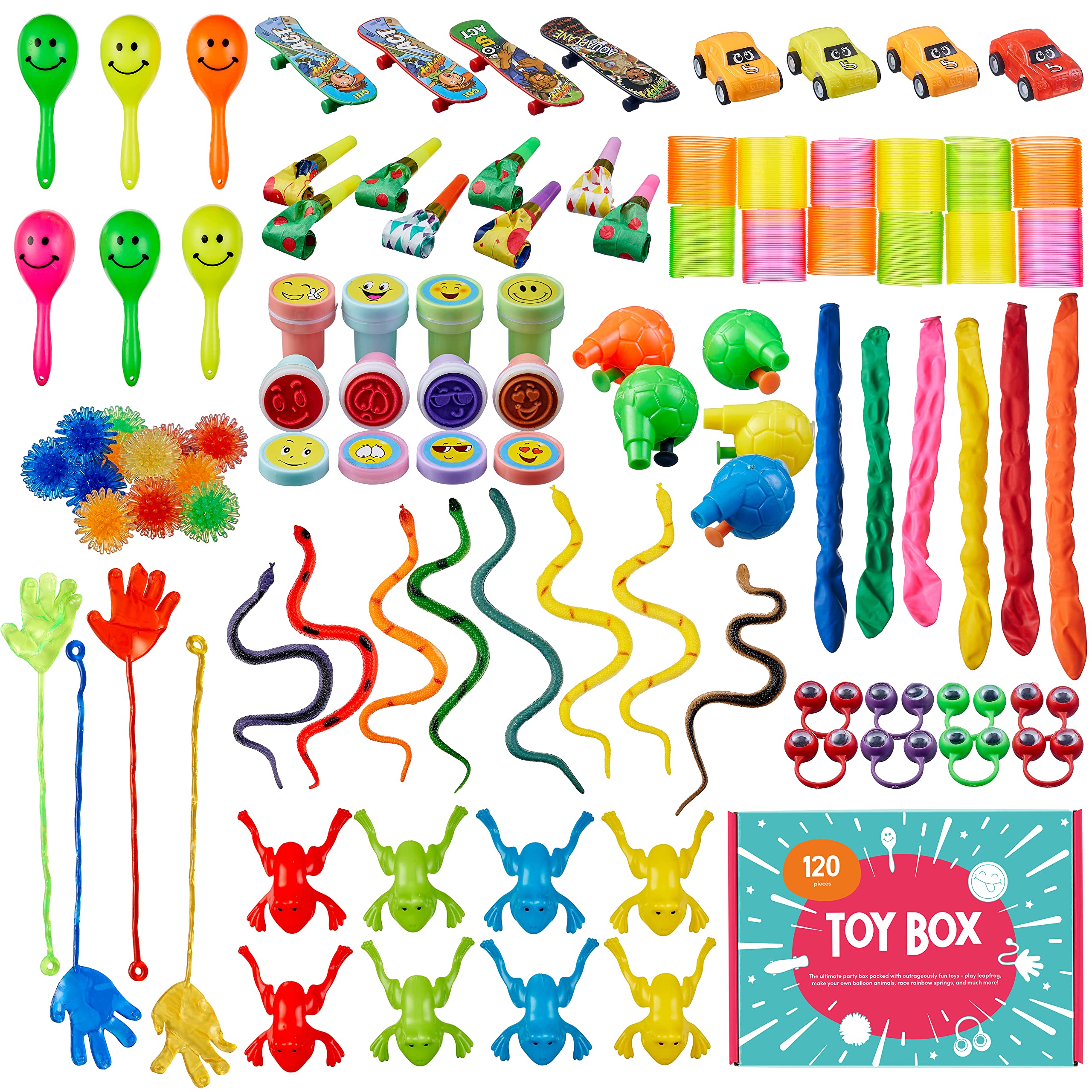 The Twiddlers - 120 Pack Assorted Toys Huge Selection for Boys and Girls Lucky Dip Prizes at Kids Party Pinata Fillers Classroom Rewards