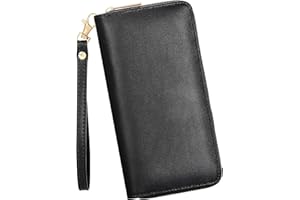 Badiya Wallet for Women Leather Credit Card Holder RFID Blocking Zip Around Phone Clutch Purse