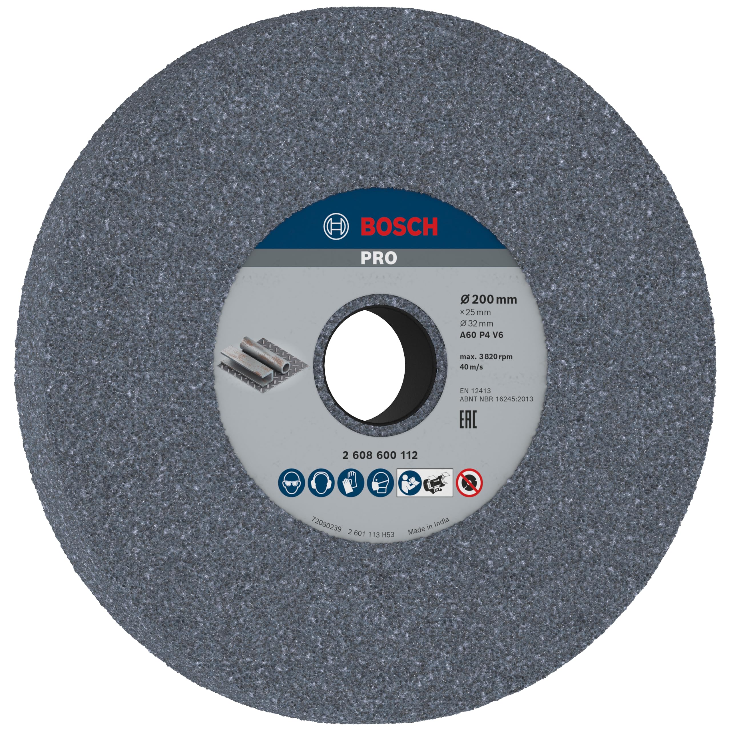 Bosch Accessories 2608600112 Sanding Disc for Bench Grinders 200 x 32 mm 60