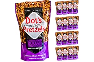 CIRCLE OF DRINK Dot's Cinnamon Sugar Pretzel Twists - Coated with Delicious Cinnamon Flavor - 16, 16oz bags