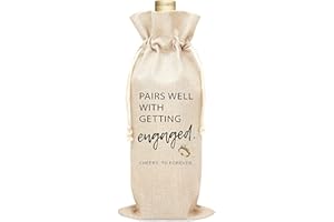 OZTEMETY Reusable Wine Gift Bag - Pairs Well With Getting Engaged - Personalized Burlap Bag for Engagement, Gift for Couples, Wedding Gift for Her/Him, Bride/Groom Gift - 1 Pc Wine Bag(B03)