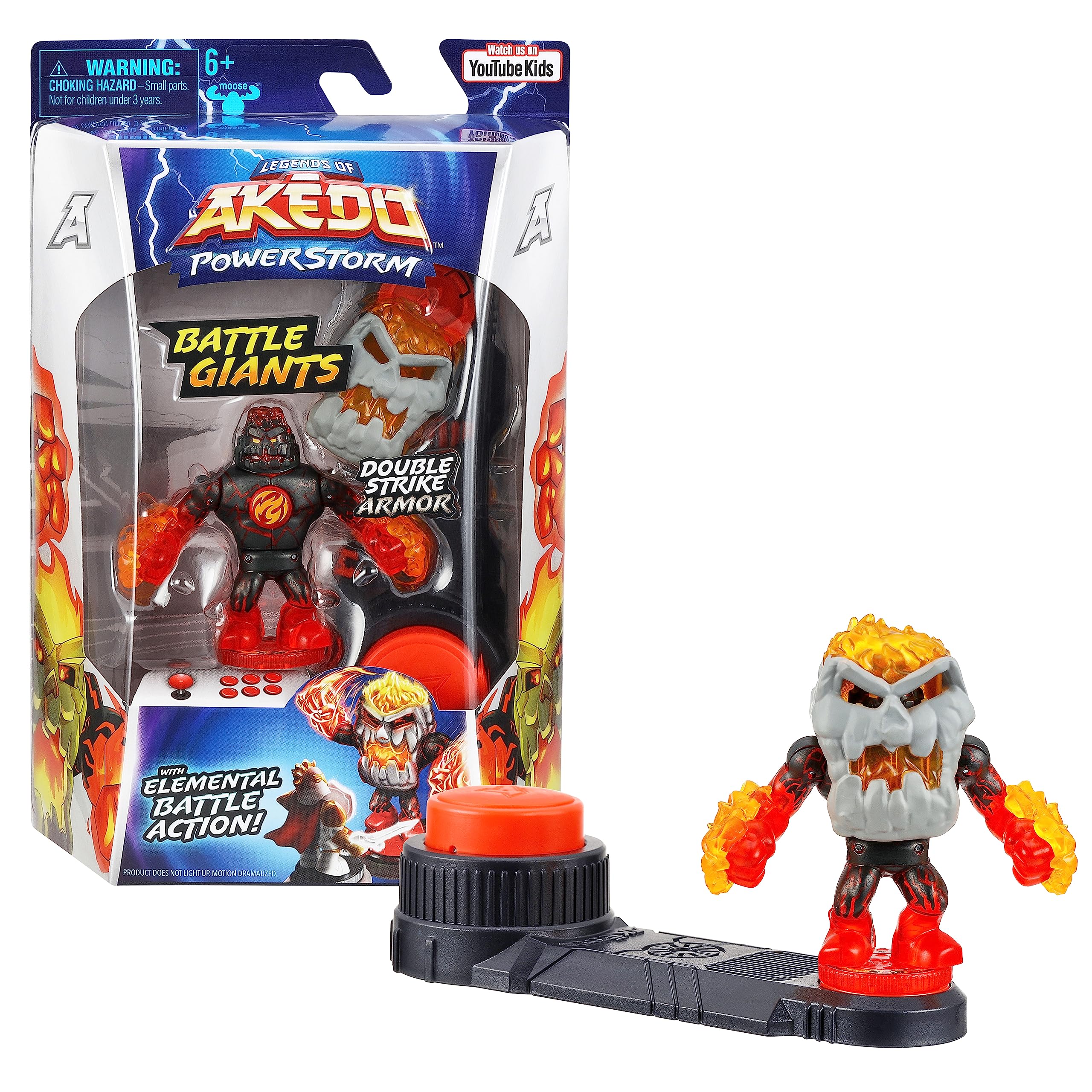 Legends of Akedo Powerstorm, Giant Volcrag, Mini Battling Warrior with Double Strike Armor