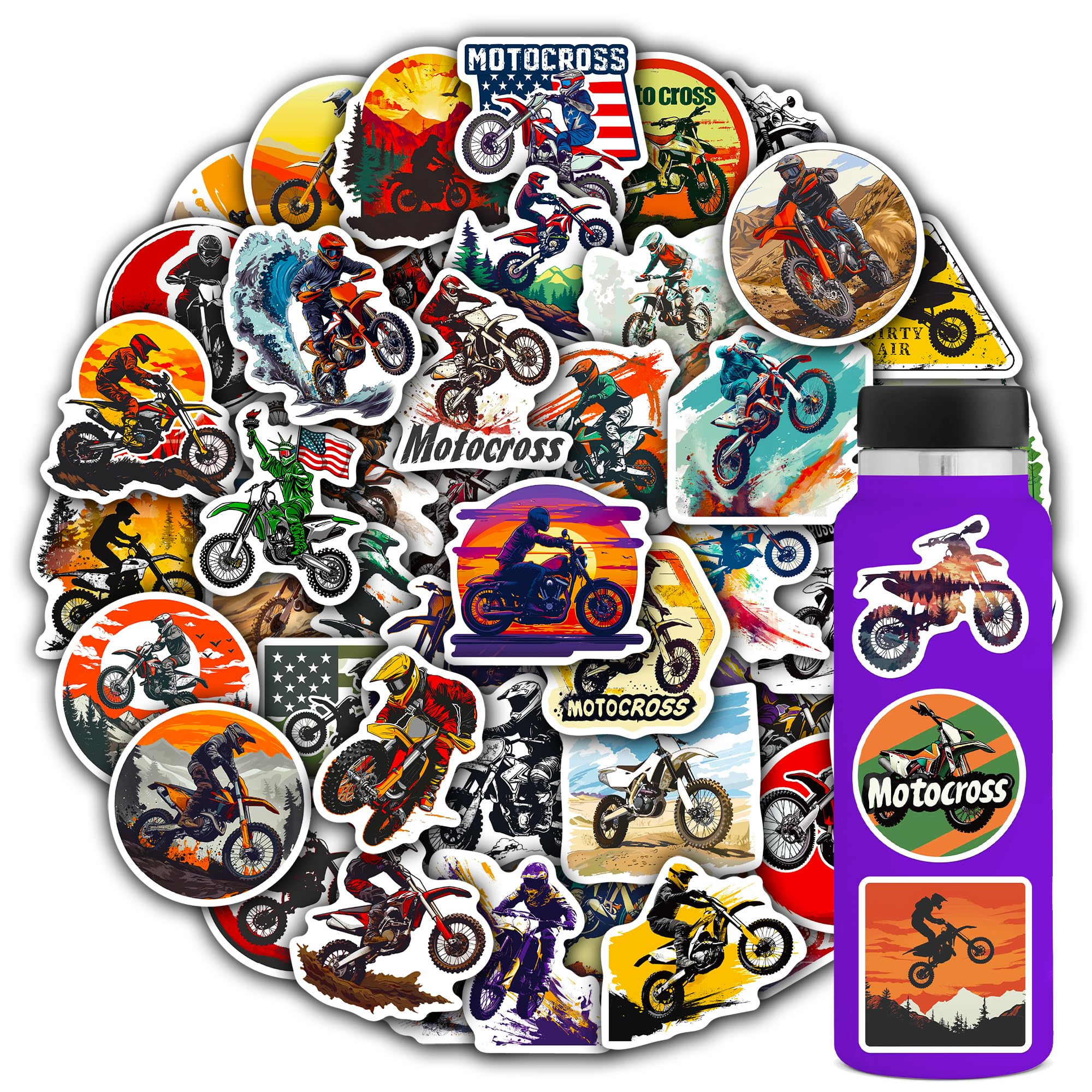 102 PCS Motocross Stickers,Dirt Motobike Stickers for Boys Girls Teens