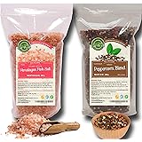Four Peppercorns Blend -12 oz and Himalayan Pink Salt (Coarse Grain) 2 lbs , Freshly Packed , Whole Black , Pink , Green , Wh