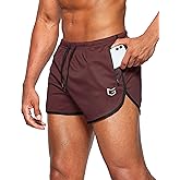G Gradual Men's Running Shorts 3 Inch Quick Dry Gym Athletic Jogging Shorts with Zipper Pockets