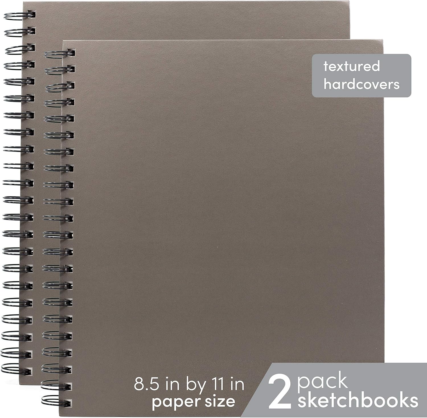 Paperage Sketch Pad, 2-Pack 8.5x11" Inch Hardcover Sketchbook, Spiral Bound, 80 Sheets (74lb) Acid Free Drawing Notebook for Artist Pro & Students (Grey Cover): Arts, Crafts & Sewing