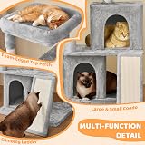 Yaheetech Cat Tree 106cm Multilevel Tower with Double Condo Scratching Post view 4