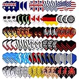 Long Life Durable Wholesale Nylon Dart Flights Sets National Flag Cool Styles 2D And 3D Bling Long Life Laser Darts Flights - 25 Sets(75 Pcs)