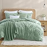 Peri Home 100% Cotton 3-Piece Comforter and Sham Set, King, Sage Chenille Laurel