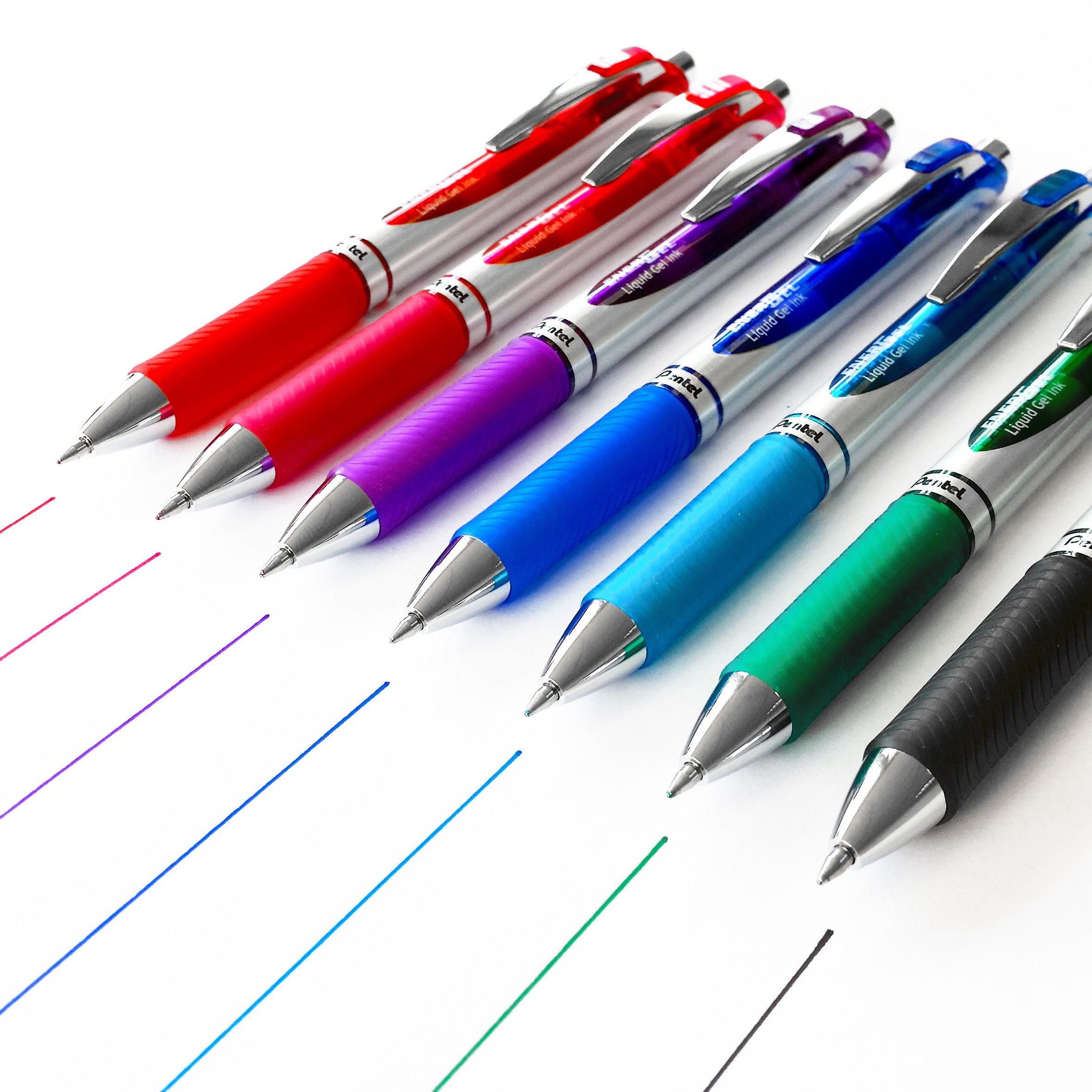 Pentel EnerGel XM BL77;Retractable Gel Pens, 0.7mm, 52% Recycled & Materials, Pack of 7