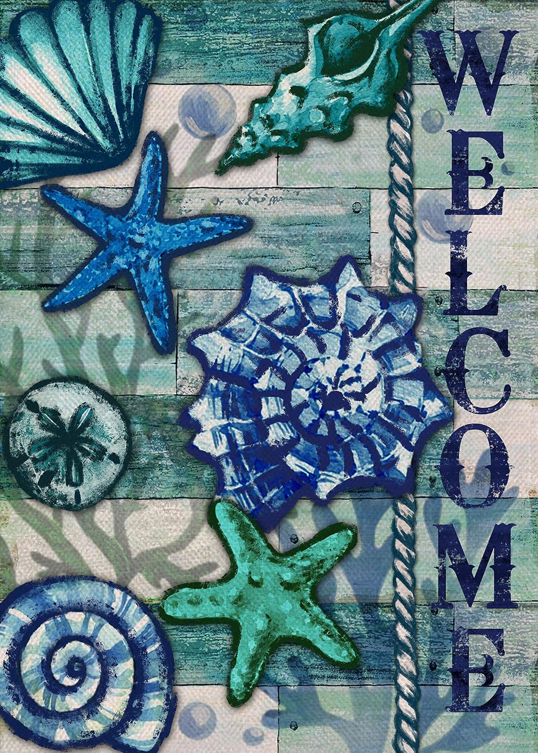 tropical decor for outside on Amazon Com Covido Home Decorative Welcome Summer Garden Flag House Yard Tropical Starfish Shells Decor Beach Sign Nautical Sea Spring Outside Decoration Seasonal Coastal Outdoor Small Flag Double Sided 12 X 18
