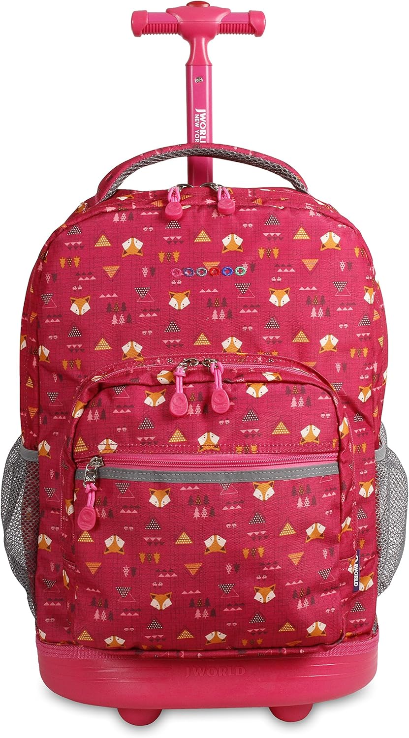 J World New York Sunrise Rolling Backpack