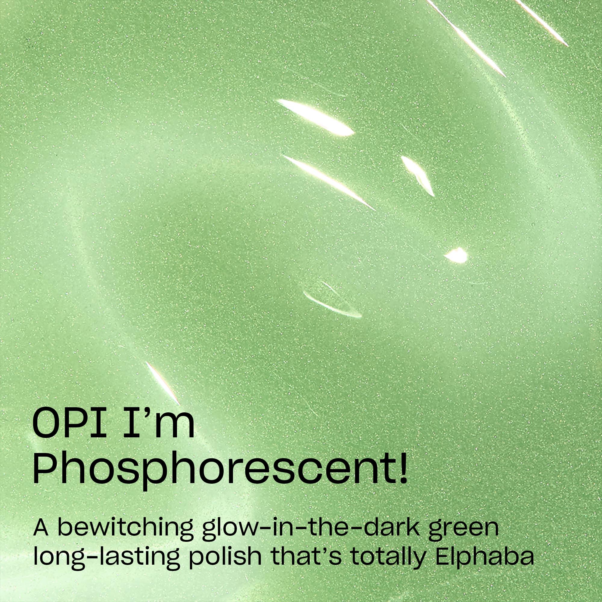 OPI Infinite Shine Long-Wear Green Nail Polish, Up to 11 days of wear & Gel-Like Shine, x Wicked Limited Edition Collection, OPI'm Phosphorescent!, 0.5 fl oz - Image 3