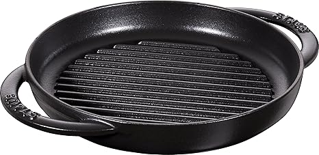 Staub 40511-520-0 Grillpfanne, rund, 22 cm, Gusseisen, schwarz