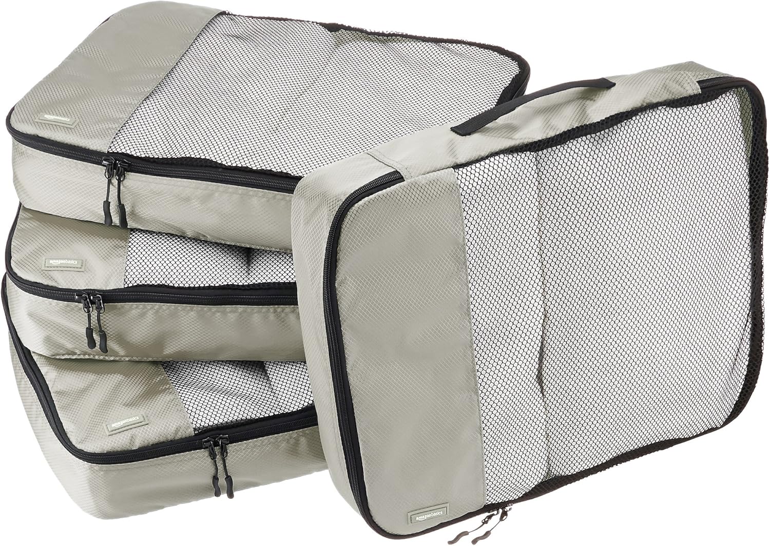  | Basics 4 Piece Packing Travel Organizer Cubes Set - Large, Grey | Packing Organizers