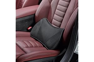 MEIXUNR Soft Lumbar Support Pillow for car Seat & Car Driver's Seat Lumbar Support Pillow Memory Foam Back Cushion for Pain Relief Improve Posture (Mesh Fabric-Black, Small Size)