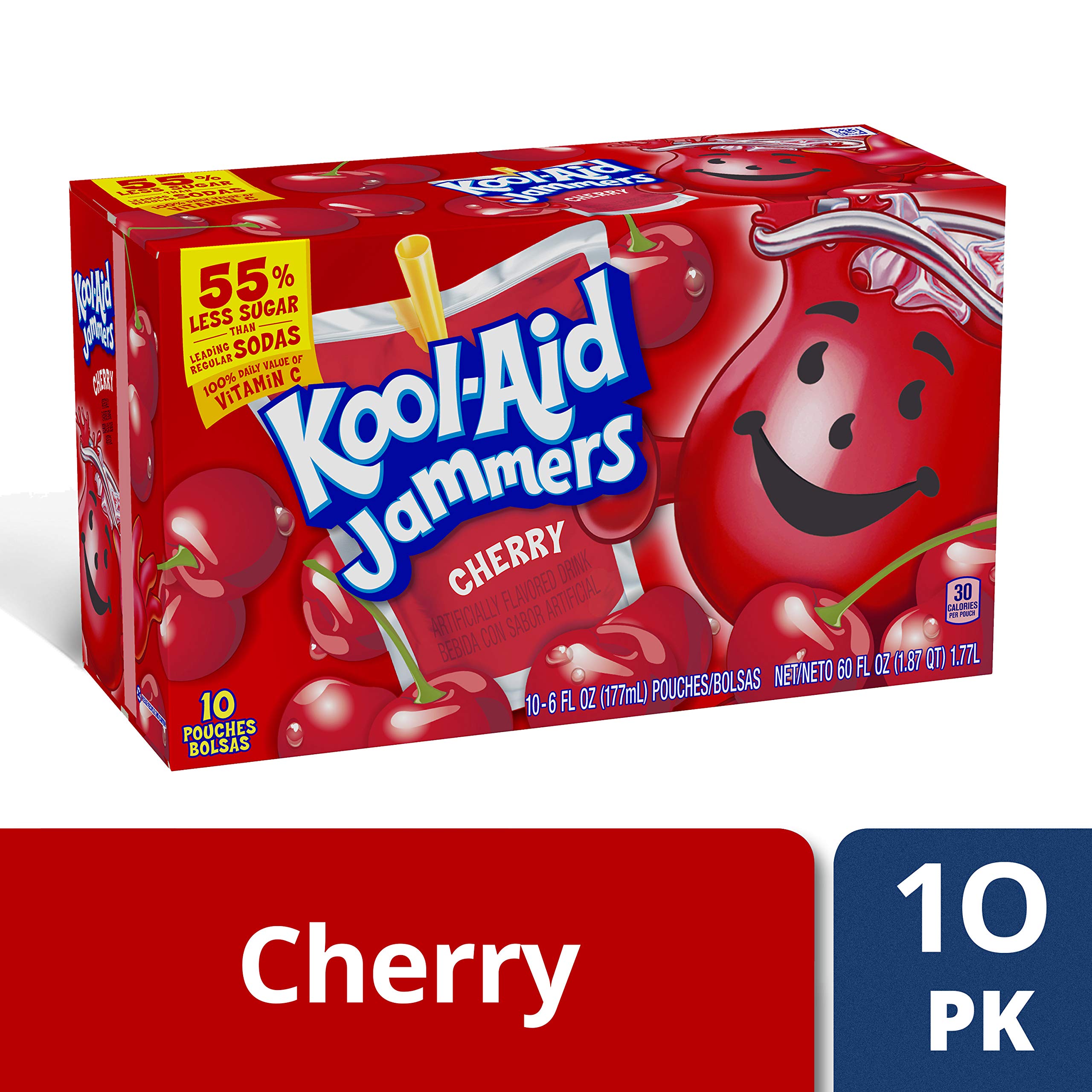 KoolAid Jammers Cherry Flavored Drink, 10 ct Pouches, 60.0 fl oz Box