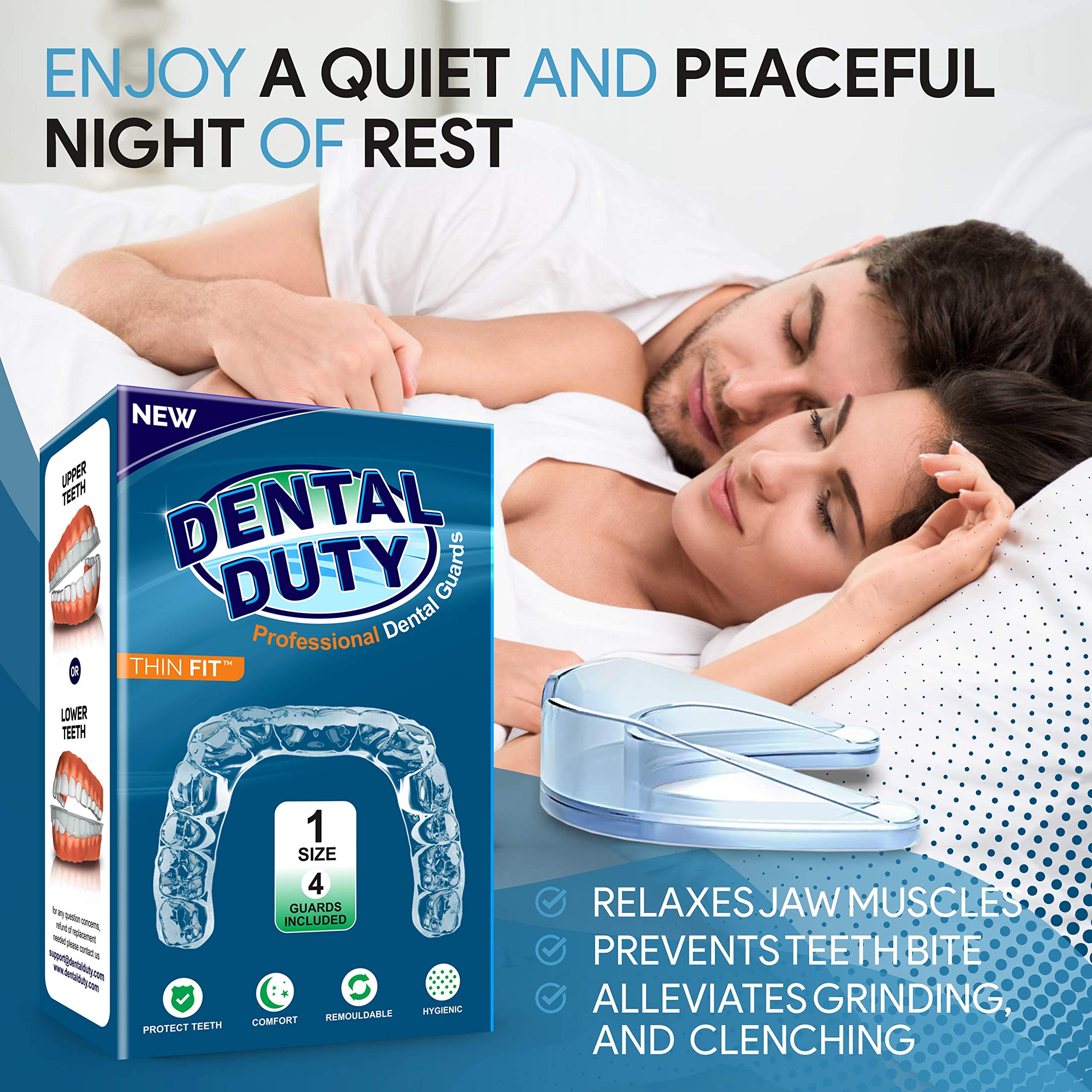 Professional Mouth Guard For Grinding Teeth, Thin Fit, Small Size, 4