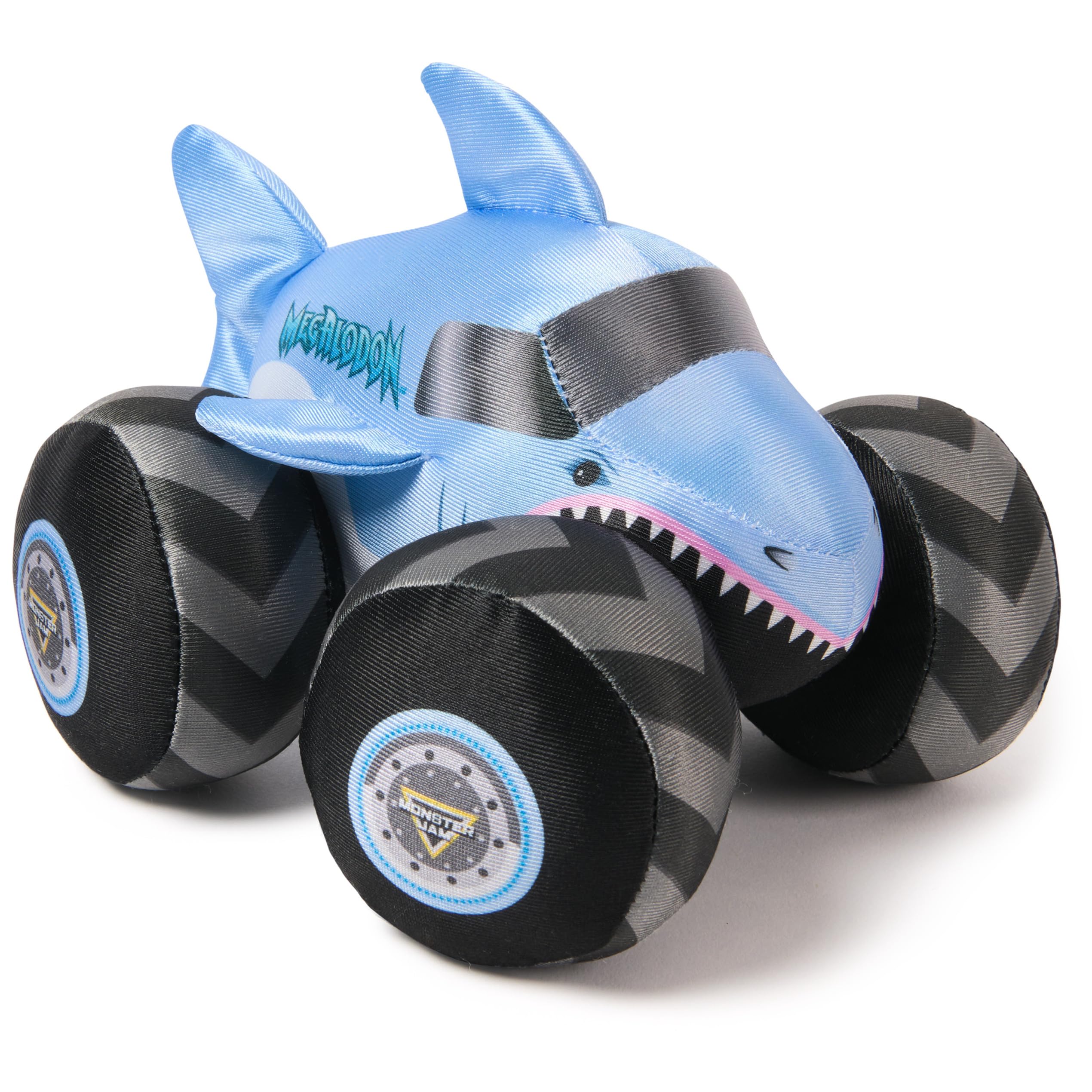 Monster Jam Official Megalodon Monster Truck with Sound, Plush Toy, Shark Monster Truck for Boys and Girls, Kids Toys for Ages 3 and Up, 7”