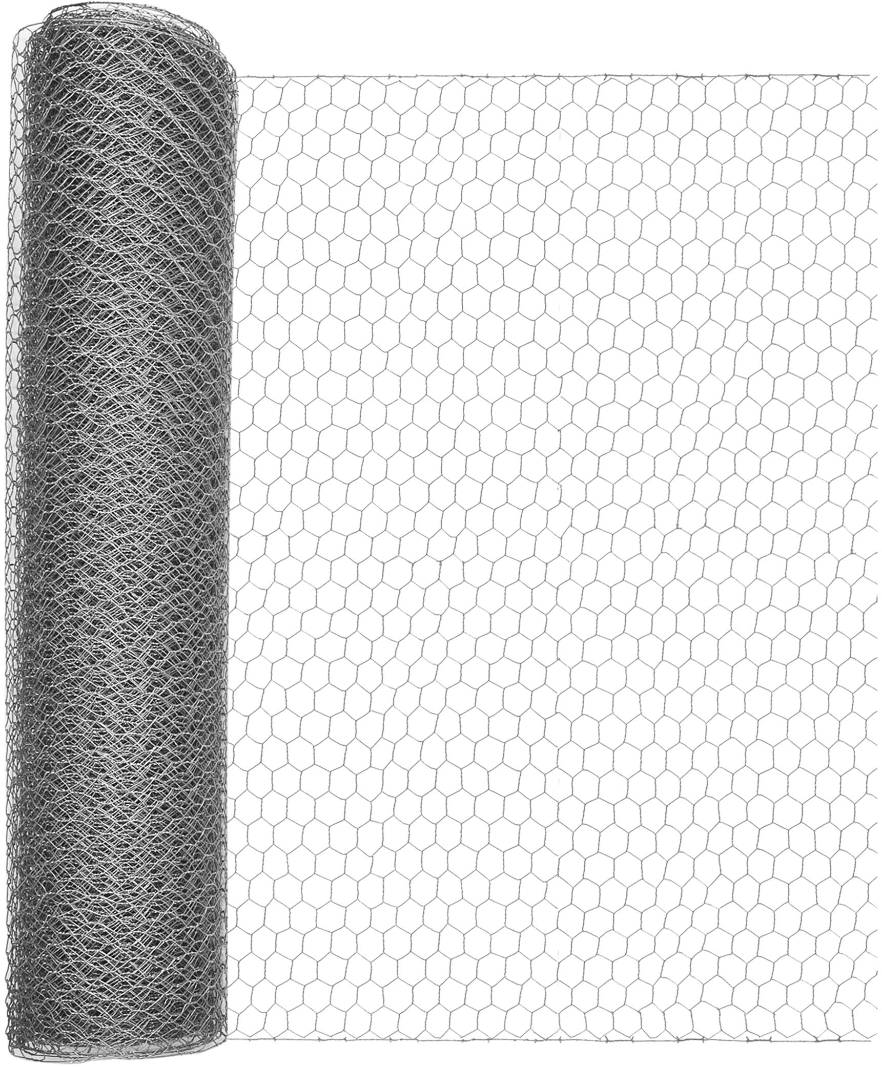 Windhager 1 x 10m Galvanised Hexagonal Mesh Wire Fence for Rabbits and Chickens Gutter Cover Mesh Size 25mm
