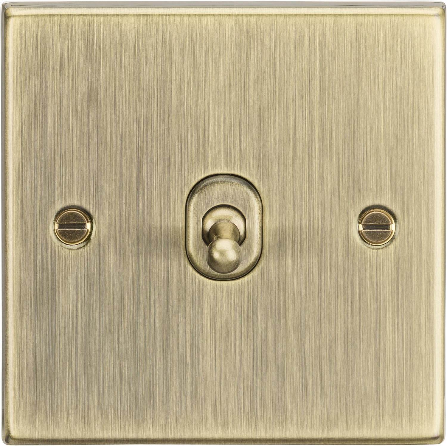 10AX 1G 2 Way Toggle Switch - Square Edge Antique Brass