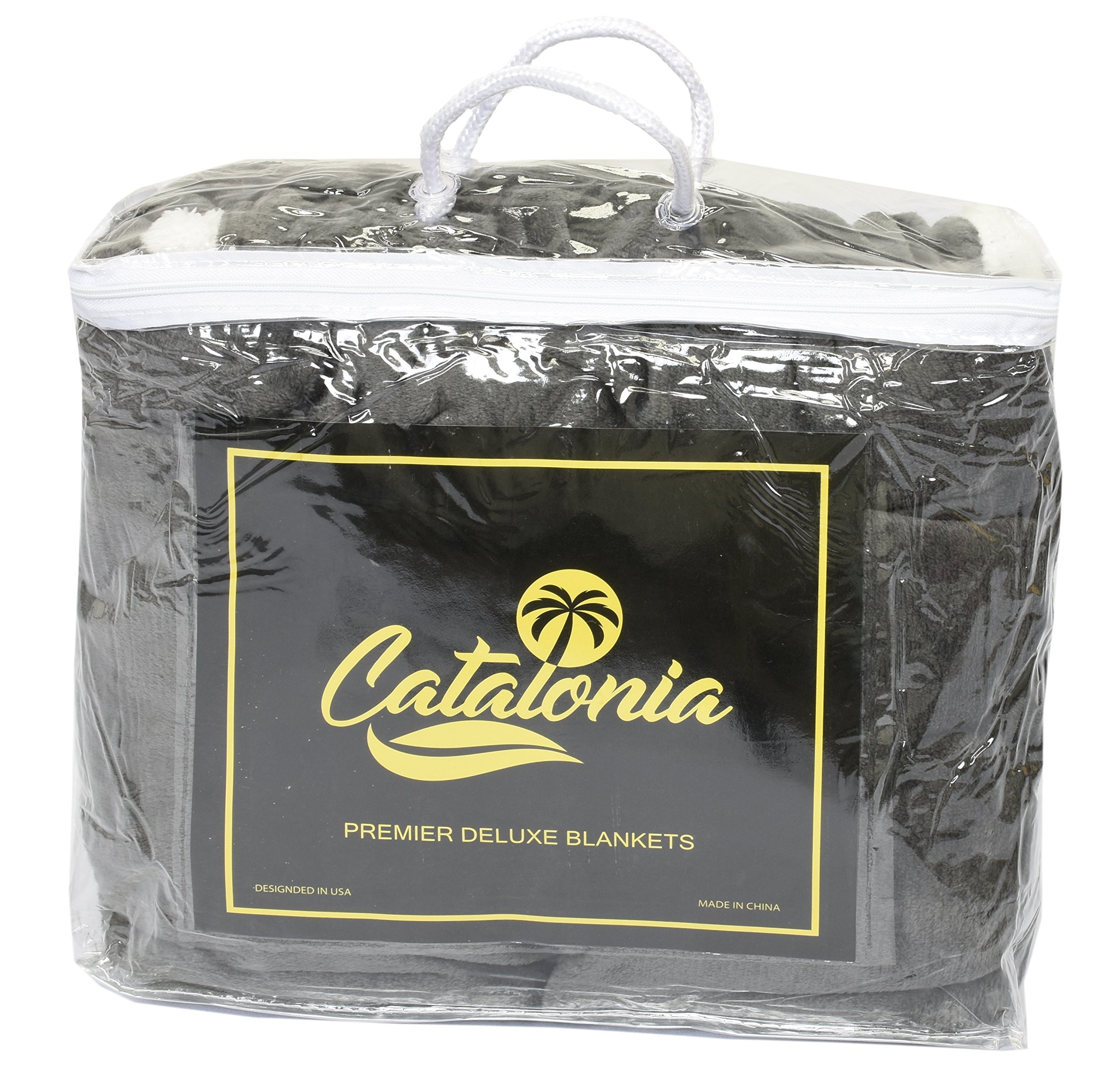 Catalonia Nerz-Fleecedecke, wendbare Sherpa-Tagesdecke, groß, für Sofa, Bett, superweich, bequem, Geschenk, 127x152 cm, Microfaser