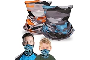 TuXCen Kids Camo Gaiter for Girls Boys Youth Adult Face Masks Gator Cooling Bandana Balaclava UV Protection Weather