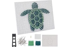 WEBEEDY 3D String Art Kit for Adults Beginners, DIY Sea Turtle String Craft Kit, Include All Necessary Accessories and Frame, Home Wall Decorations Unique Gift