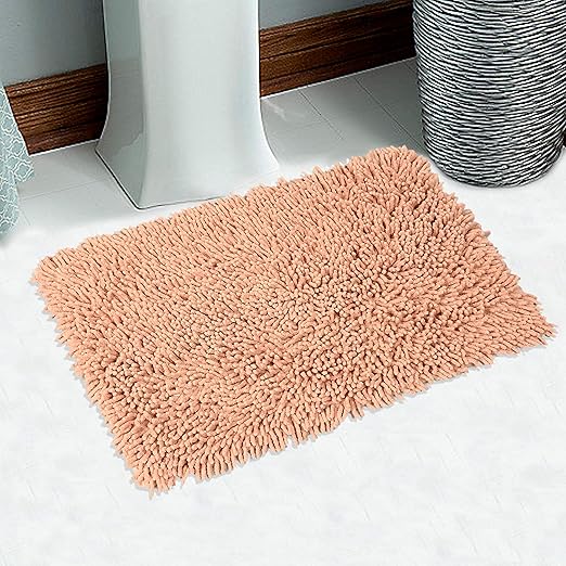 Saral Home Soft Cotton Anti Slip Saggy Bathmat (Beige, 40x60cm)