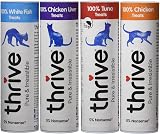 Thrive Cat Treats Assorted Chicken White Fish Tuna & Chicken Liver Pack of 4