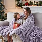GONAAP Fuzzy Faux Fur Throw Blanket Frosty Purple Super Soft Cozy Plush Fuzzy Shaggy Blanket for Couch Sofa Bed (Frosty Purple, Throw(50"x60"))