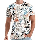 YININF Mens Hipster Hip Hop Short Sleeve Print T-Shirt Shirts Men