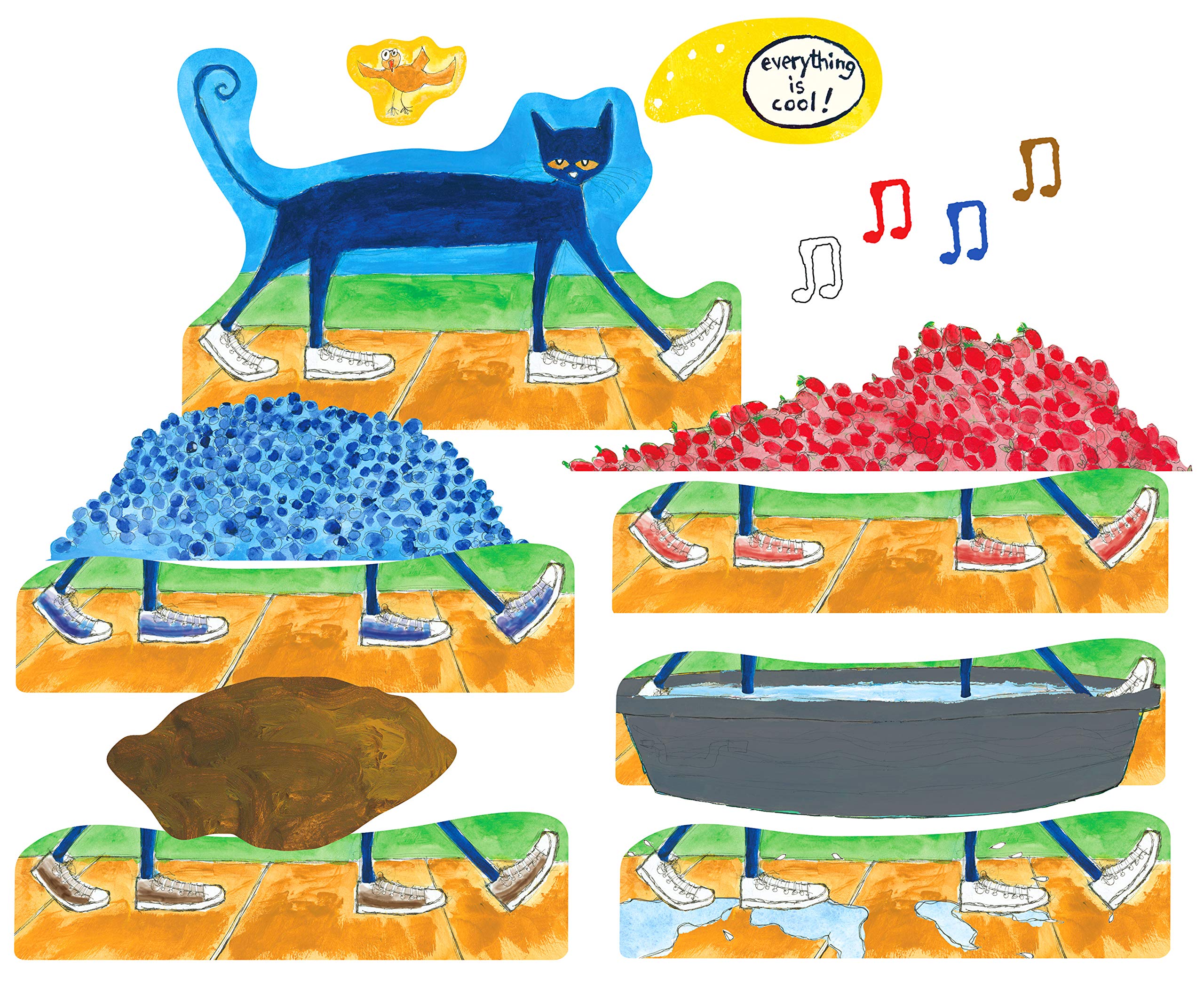 Little Folk Visuals Pete The Cat I Love My White Shoes Precut Flannel