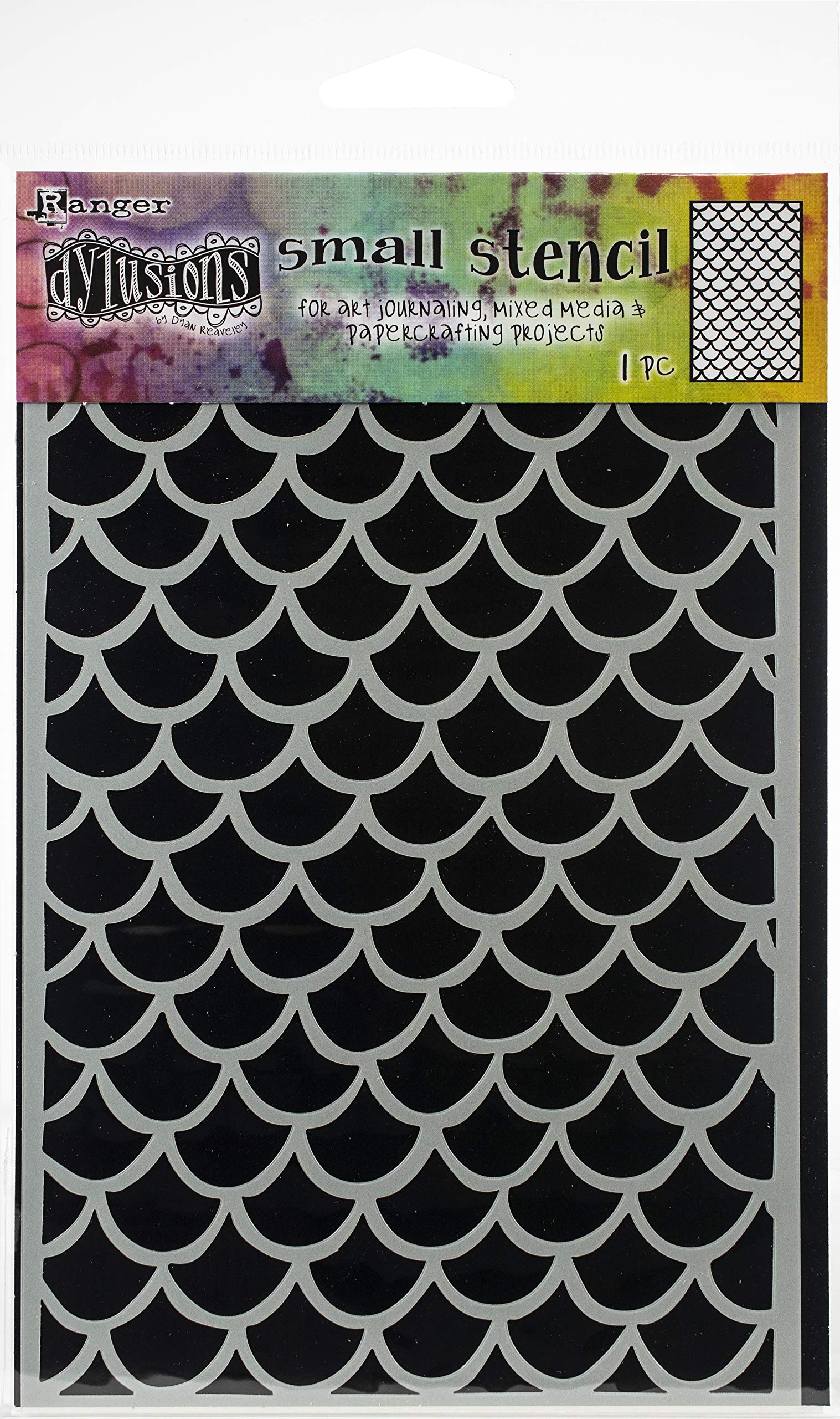 Dylusions Stencils FISHTAILS, Silver, One Size