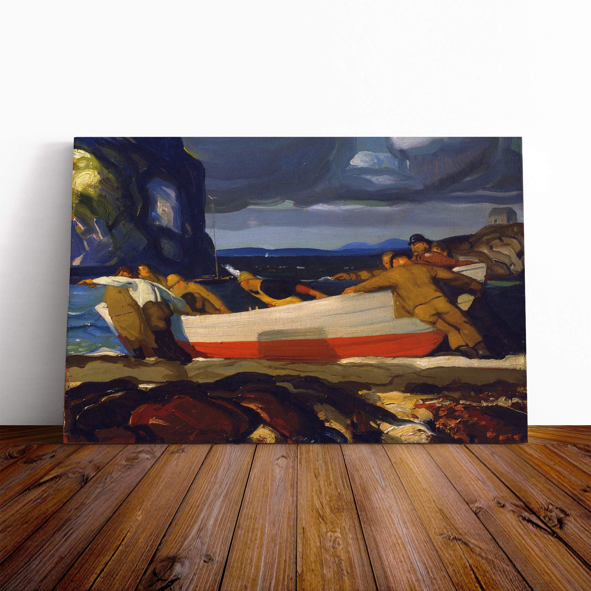 George Bellows The Big Dory Canvas Print | Gallery Wrapped 30mm Frame Wall Art | 20x14 inches | Ready to Hang | Modern Picture | Living Room Bedroom Lounge Office