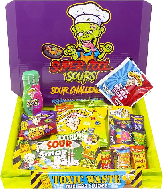 Super Cool Sours Sour Challenge Selection Box Hamper of Sour Sweets