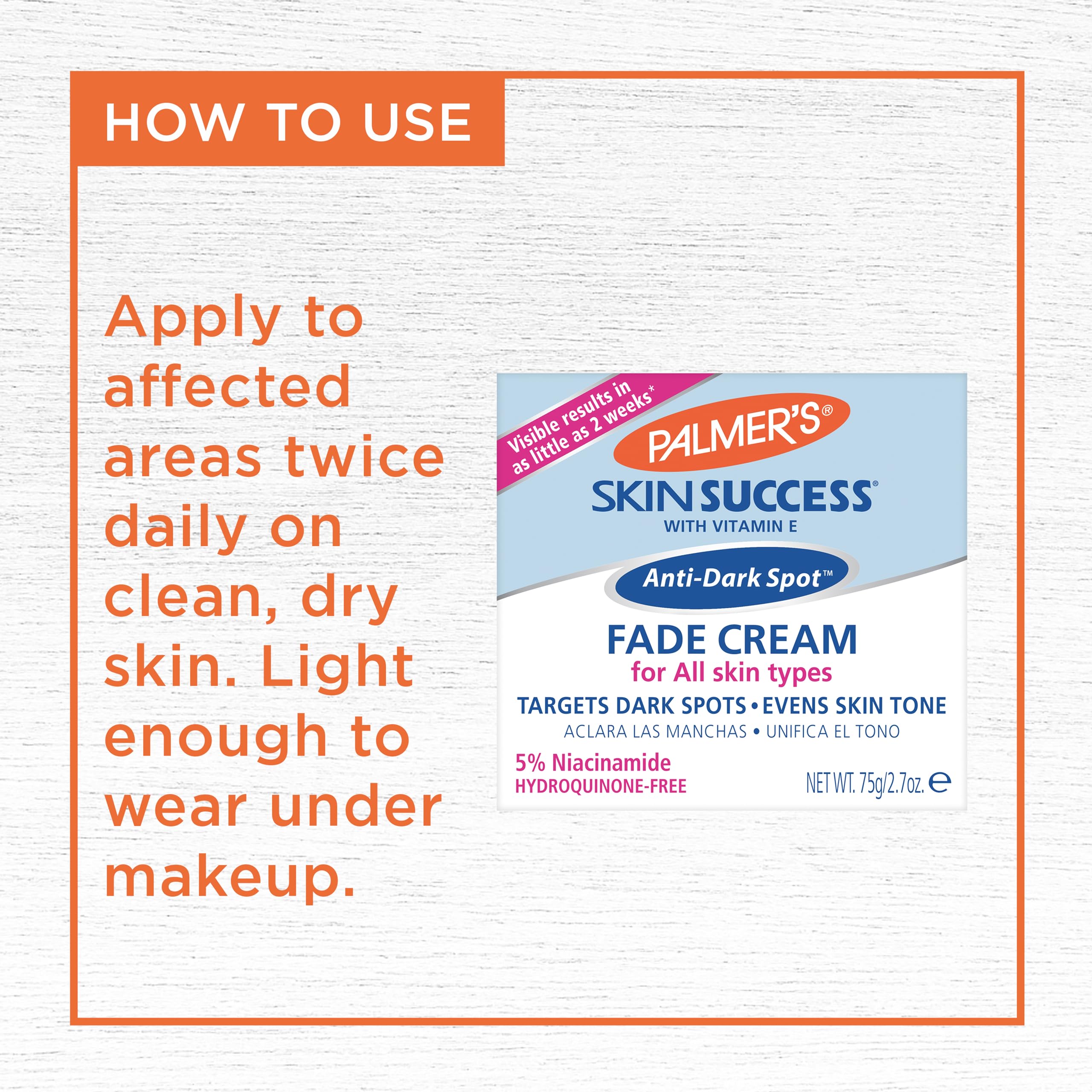 Palmer's Skin Success Anti-Dark Spot Fade Cream with Vitamin E and Niacinamide, for All Skin Types 2.7 Ounce