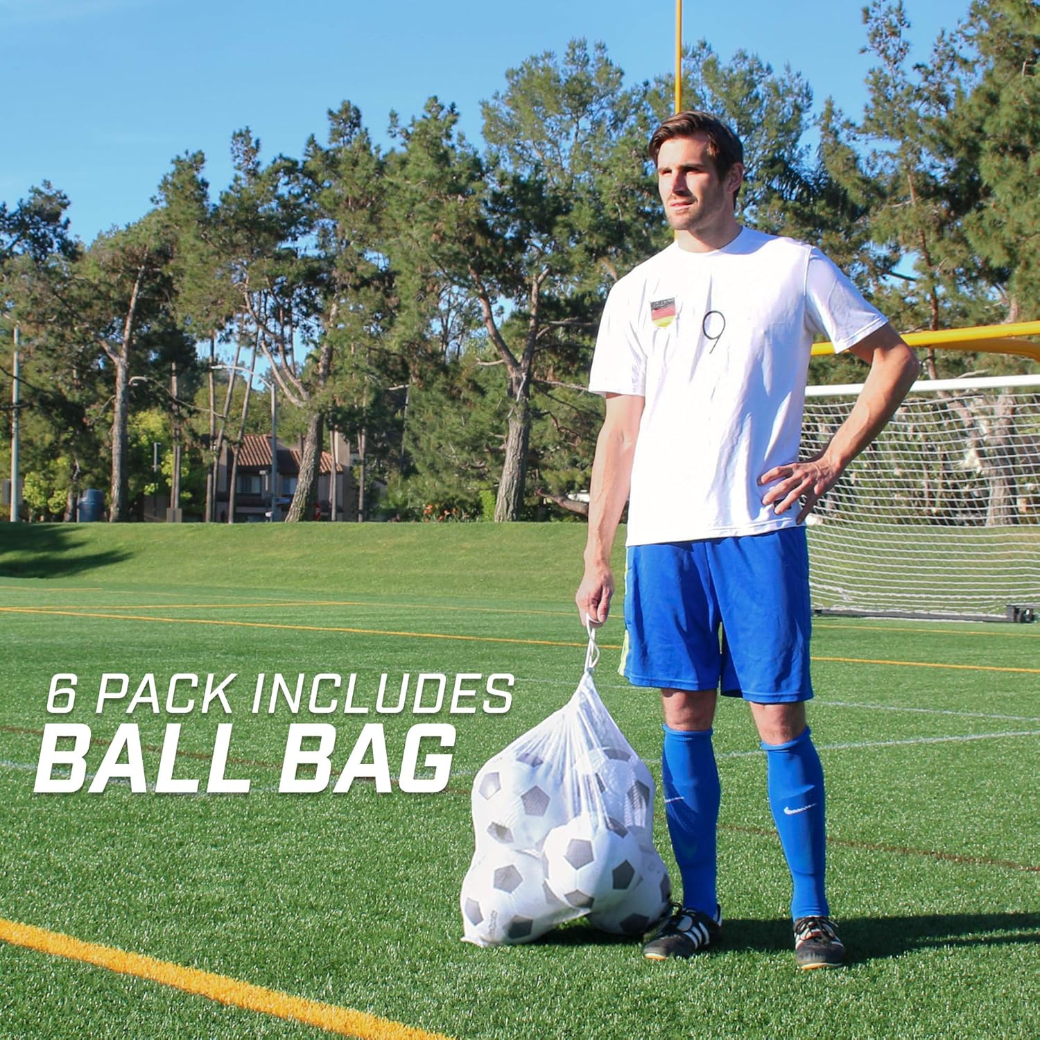 GoSports Classic Soccer Ball with Premium Pump, Available as Single Balls or 6 Packs, Choose Your Size : Sports & Outdoors