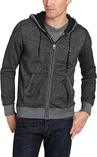 Marc Ecko Cut & Sew Men's Marled Fleece Hoodie, Black, Small at Amazon