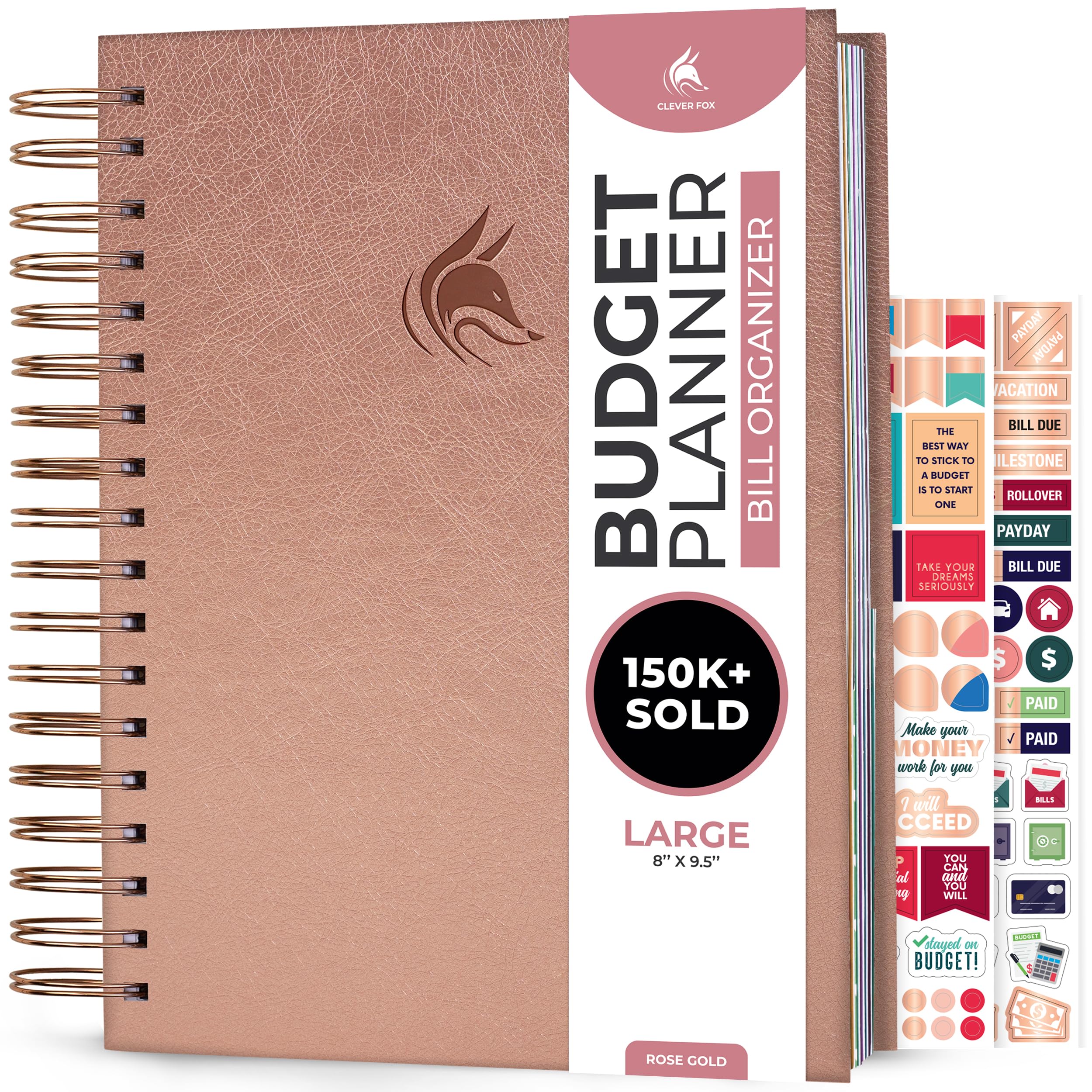 Clever Fox Budget Planner & Monthly Bill Organizer with Pockets. Expense Tracker Notebook, Budgeting Journal and Financial Planner Budget Book to Control Your Money. Large Size – Rose Gold