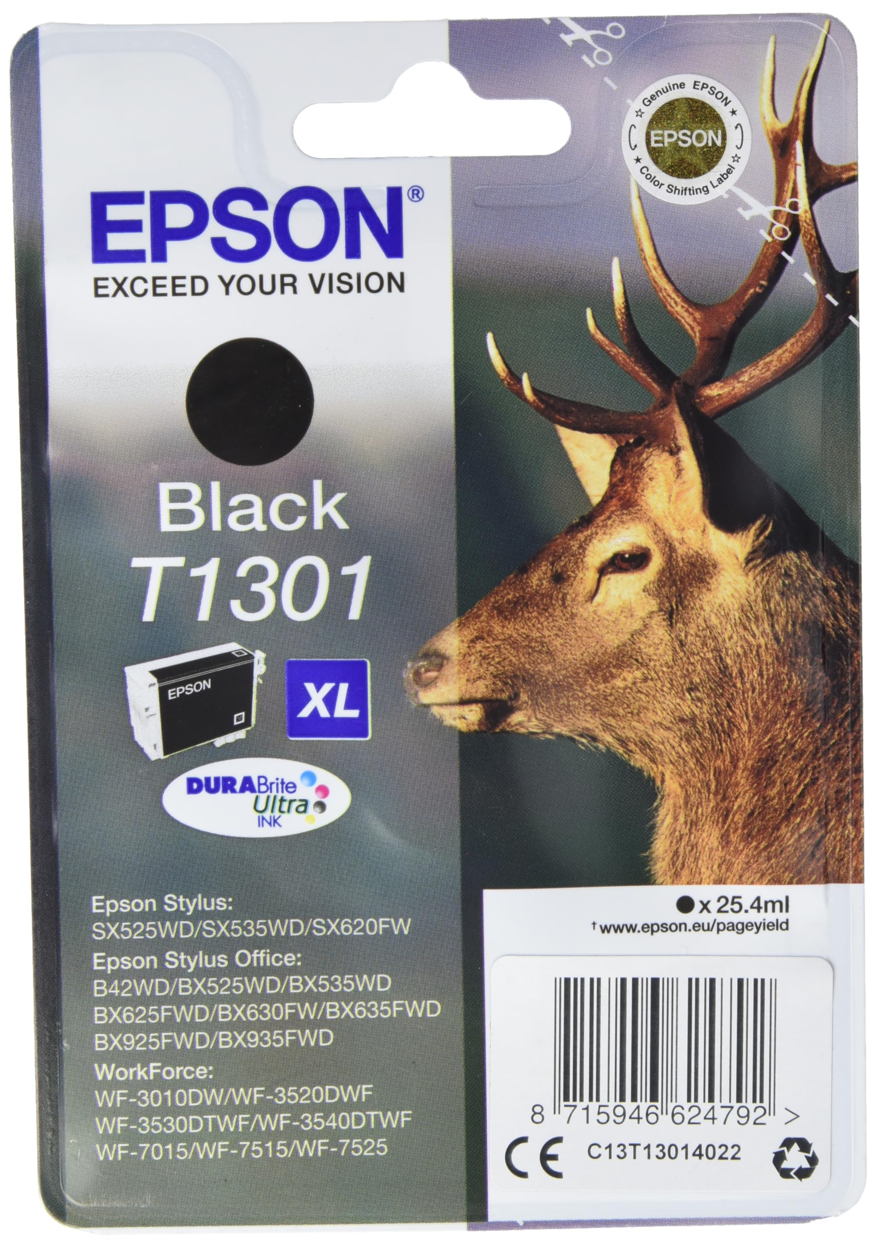 EPSON Stag Ink Cartridge for Epson WorkForce WF-3520DWF Series - Black