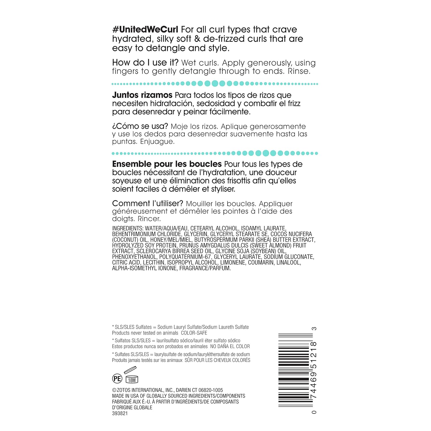 All About Curls Daily Cream Conditioner, Free of SLS SLES Sulfates, Silicones and Parabens, Color-Safe, 15-Ounce : Beauty