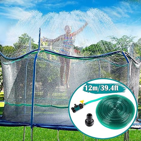Toyssa Trampolin Sprinkler Spielzeug Fur Kinder Outdoor Trampolin Wassersprinkler Spass Wasserpark Sommer Wasserspiel Fur Jungen Madchen Im Freien Garten Yard 12m 39 Fuss Amazon De Spielzeug