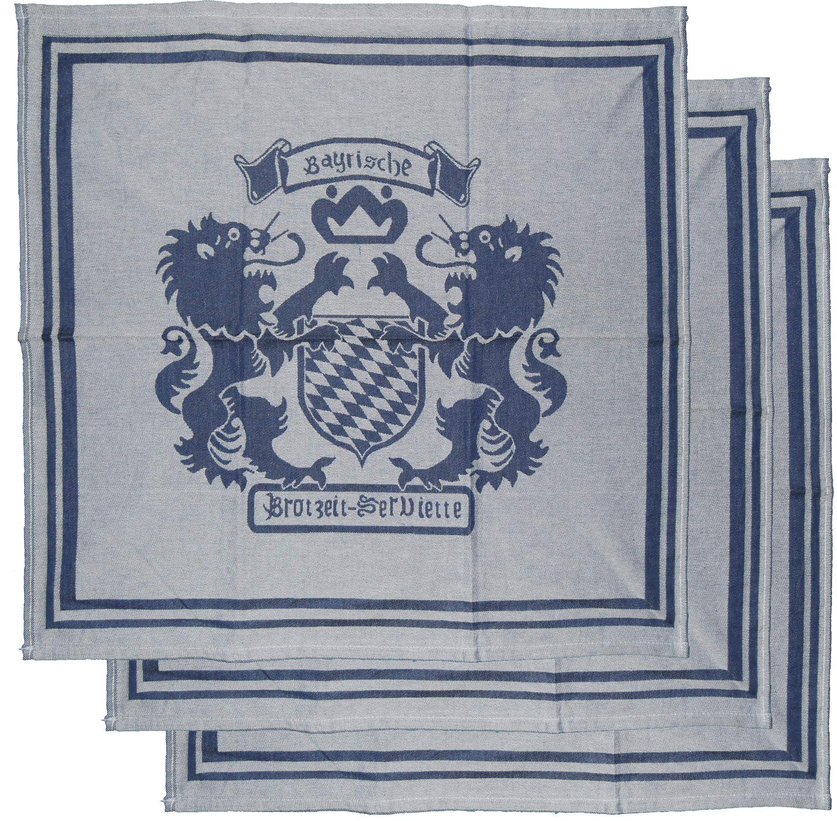 Terry Towel Hand Towel, Freistaat Bayern Motif, with Arms and Diamonds, Blue / White, 50 x 100 cm, blue / white, 3x 65x65 Brotzeit Serviette