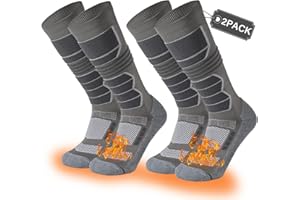 COOVAN Ski Socks Mens Womens 2 Packs Warm Winter Thermal Socks for Snow Snowboarding Knee High Compression Socks