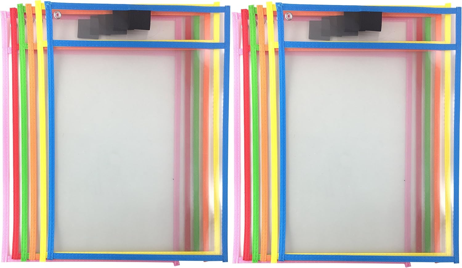 Clipco Dry Erase Pocket Sleeves Assorted Colors (12-Pack) : Office Products