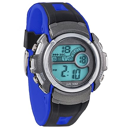 Childrens Watches by Sportech - Black And Blue Water Resistant Digital Watch - Make Every Second Count - HA0266