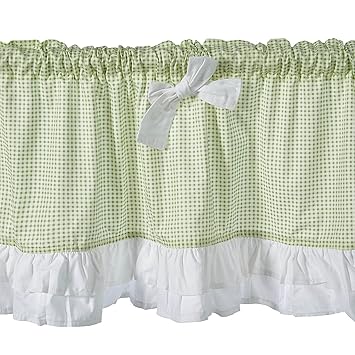 Unimall 4448681 Scheibengardine Küchengardine Kurzstore B x H: 150 x 40 cm Shabby chic kariert, Apfelgrün